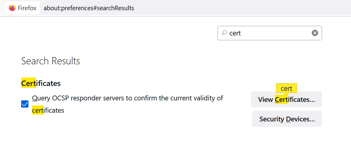 Firefox search results for “cert”