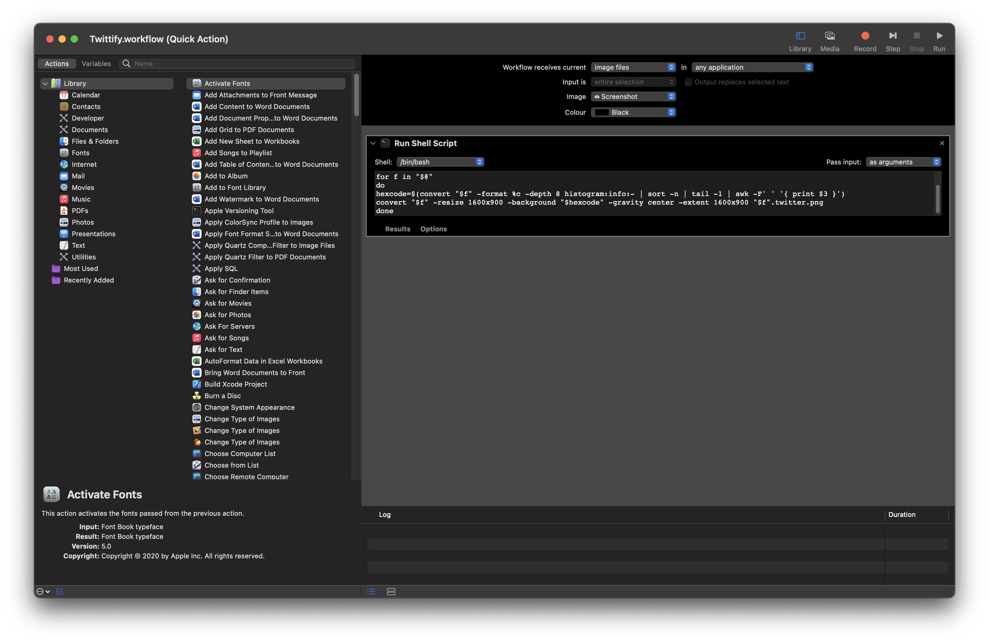 How To Run A Shell Script Over Images With Automator Ashley Connor s Blog